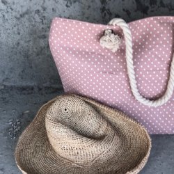 Strandtaske prikket canvas