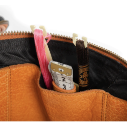 Enturn stor strikketaske skind