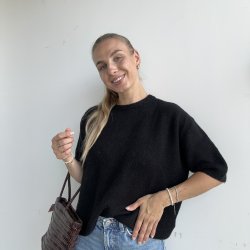 Kortrmet sweater Anna Str M-XL Alpaca uld