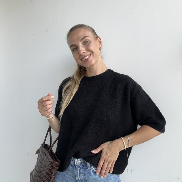 Kortrmet sweater Anna Str M-XL Alpaca uld