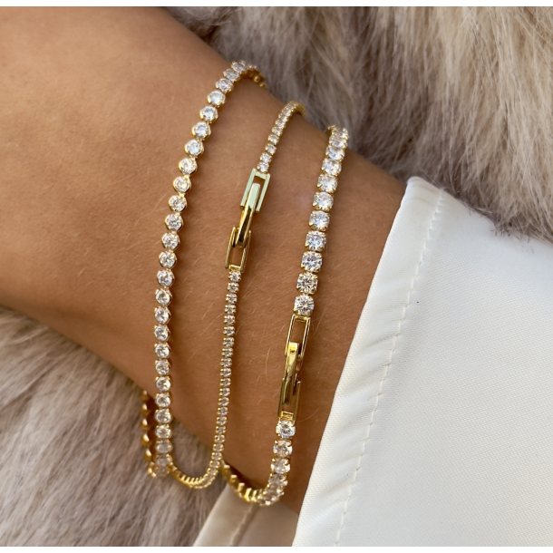 Armb�nd Tennis vintage round - Forgyldt 