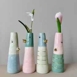 Vase ansigt med nb keramik lilla