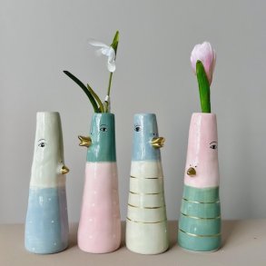 Vase ansigt med nb keramik lilla