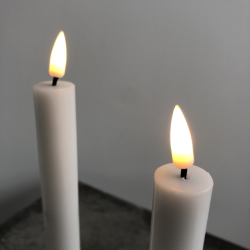 Hvide LED Kronelys 2stk 240mm