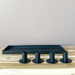 bakke med 4 stager - sort metal