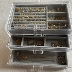 Akryl smykkeskrin 3 skuffer