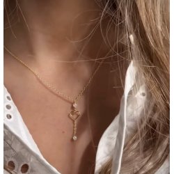 Halsk�de Alma Pearl - Forgyldt S�lv