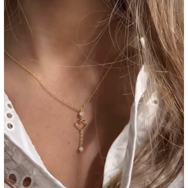Halsk�de Alma Pearl - Forgyldt S�lv