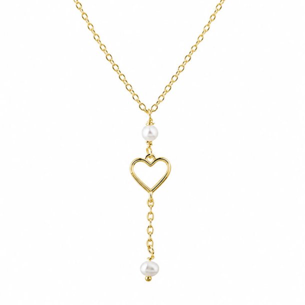 Halsk�de Alma Pearl - Forgyldt S�lv