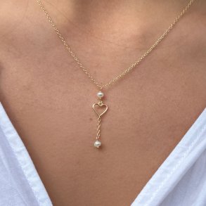Halsk�de Alma Pearl - Forgyldt S�lv