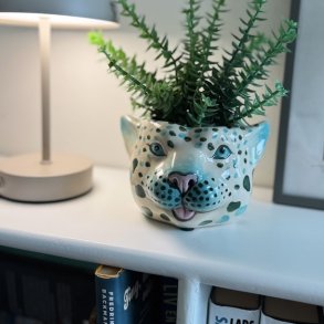 Urtepotte Leopard grn/mint Keramik