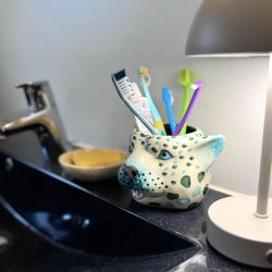 Urtepotte Leopard grn/mint Keramik