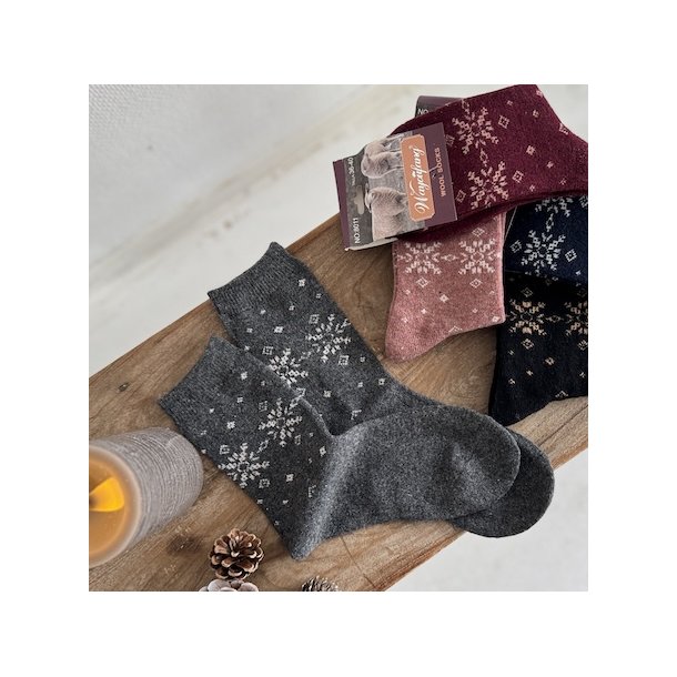 Sokker snow angora/uld miks str. 36-40