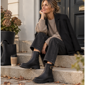 Ankel st�vle Mona med for sort - str 36-42