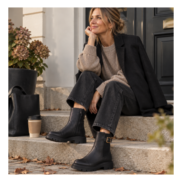 Ankel st�vle Mona med for sort - str 36-42