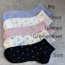 Str�mper med kort skaft og prikker 