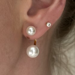 �reringe LUNA DOUBLE - Forgyldt S�lv