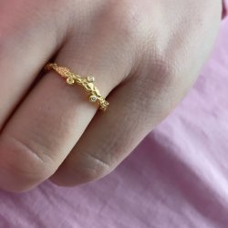 Fingerring BARBARA  Forgyldt s�lv