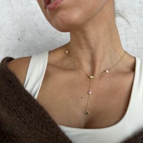 Halskde KARLA Y-Halskde forgyldt slv