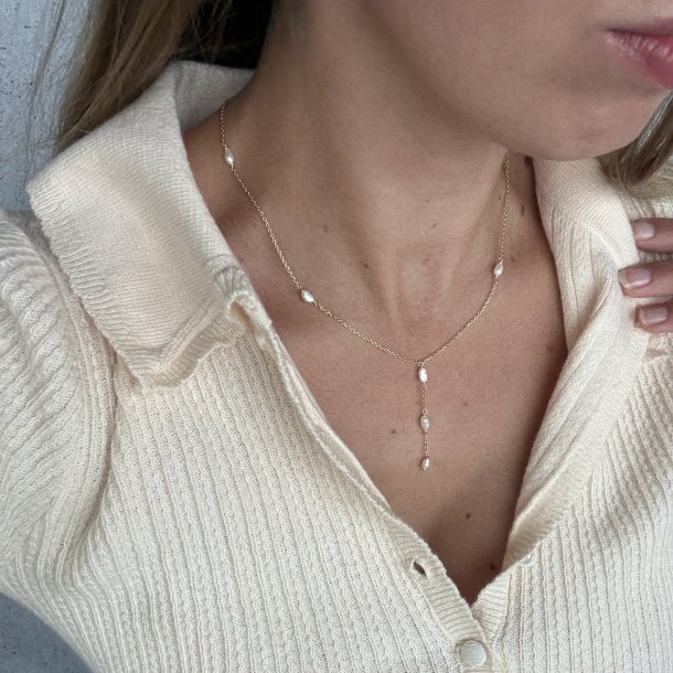 Y-Halskde LUNELLA Y-Halskde forgyldt slv