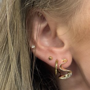 HOOP SLIM RHUMBA SMALL forgyldt slv