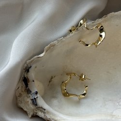 HOOP SLIM RHUMBA SMALL forgyldt slv