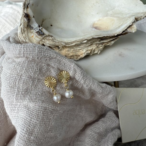 rering LINE PEARL restikker forgyldt slv