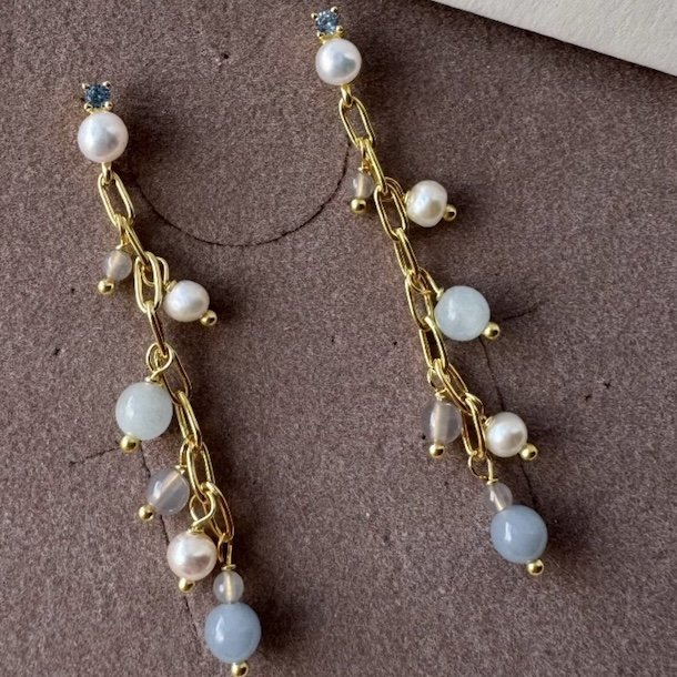 restikker SKY BLUE CHAIN Forgyldt Slv