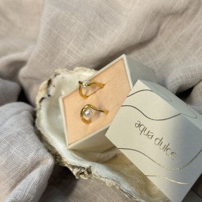 HOOP PEARL CLICK forgyldt slv