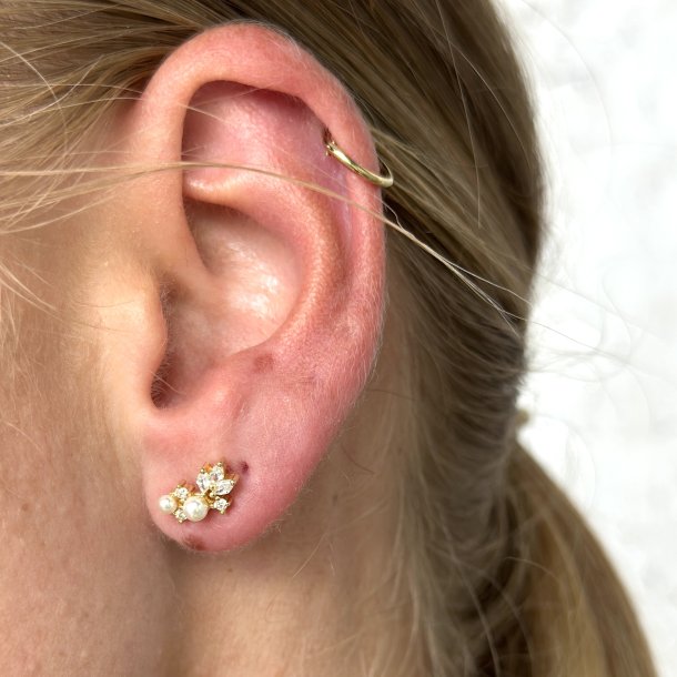 rering LUMI PEARL restikker forgyldt slv