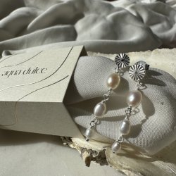 rering LINE PEARL LONG forgyldt slv