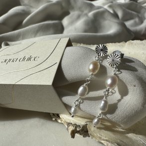 rering LINE PEARL LONG forgyldt slv