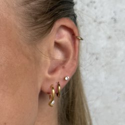 HOOP PEARL CLICK forgyldt slv