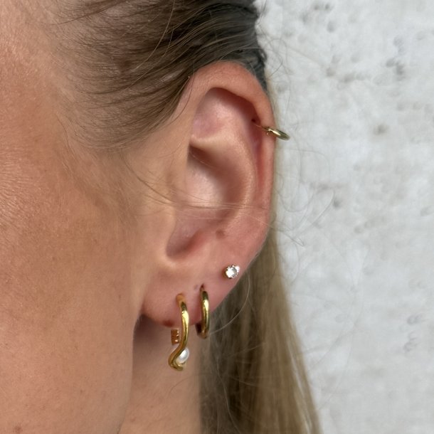 HOOP PEARL CLICK forgyldt slv