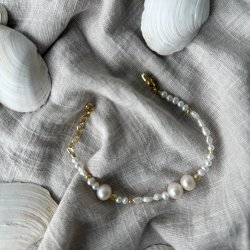 Armbnd LINE PEARL Armbnd forgyldt slv