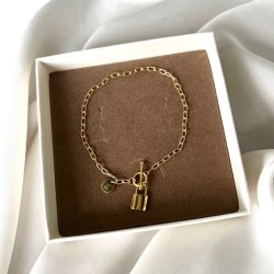 Armbnd LOCK LOVE Forgyldt Slv