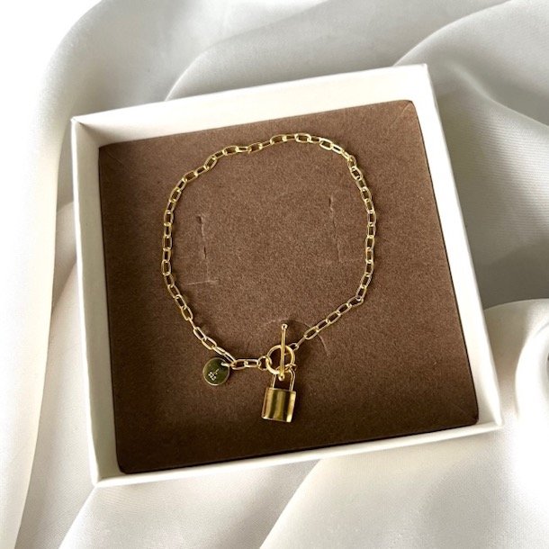 Armbånd LOCK LOVE Forgyldt Sølv