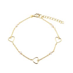 Armb�nd Alma Pearl - Forgyldt S�lv