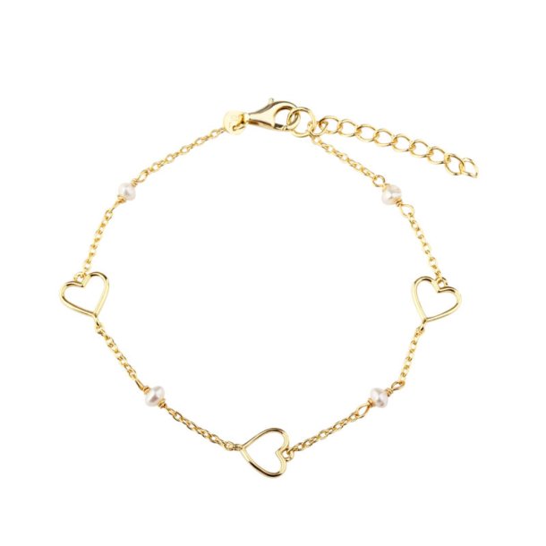 Armb�nd Alma Pearl - Forgyldt S�lv