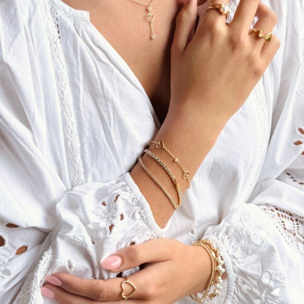 Armb�nd Alma Pearl - Forgyldt S�lv