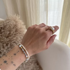 Armb�nd Love Pearls - Forgyldt S�lv