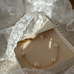 Armb�nd LUNA CLUSTER 17 + 3 CM - Forgyldt S�lv