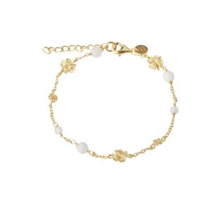 Armb�nd CLOVER 17 + 3 CM - Forgyldt S�lv