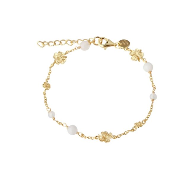 Armb�nd CLOVER 17 + 3 CM - Forgyldt S�lv