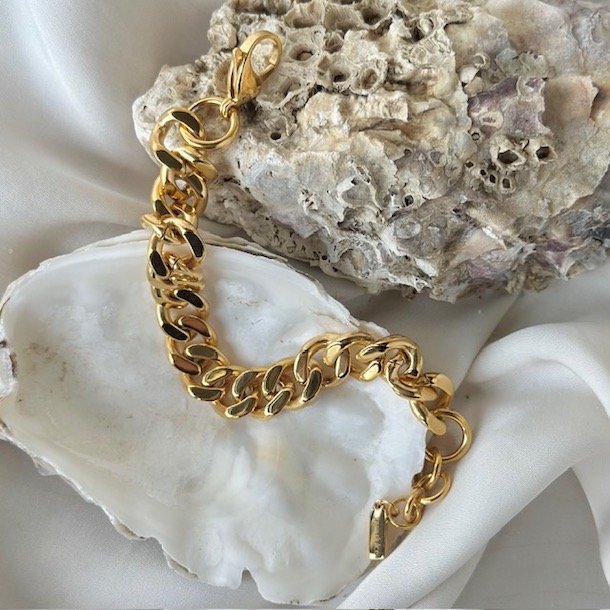 Armbnd HEAWY BRENDA vandfast 18kt. forgyldt