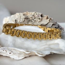 Armbnd HEAWY KELLY vandfast 18kt. forgyldt