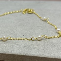 Armbnd pearl forgyldt 