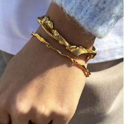 Armring FLOW vandfast 18kt. forgyldt