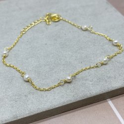 Armbnd pearl forgyldt 