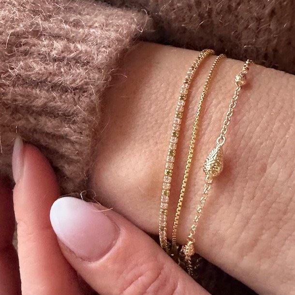 Armbnd BLUSH TENNIS Forgyldt slv